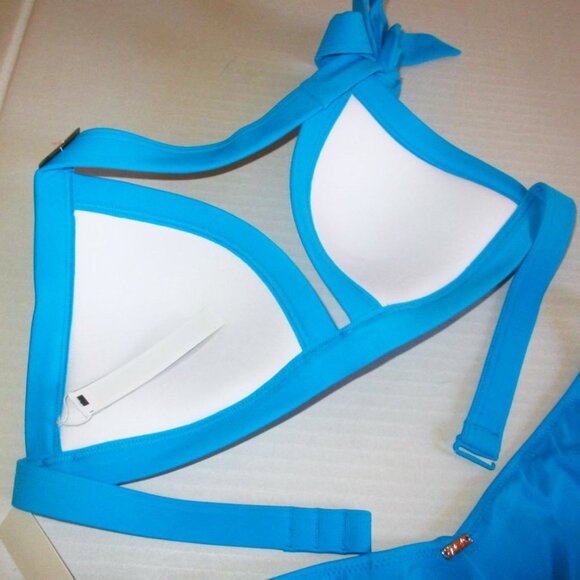 38D (XL) Victoria Secret PINK Swim Push Up Bikini Top Bright Blue nwt - Picture 4 of 5